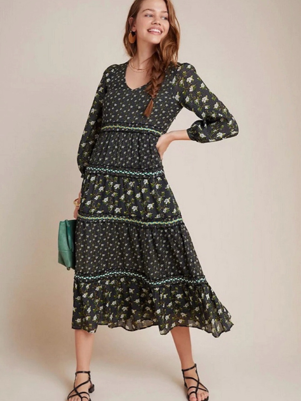 Anthropologie Karoline tiered dress